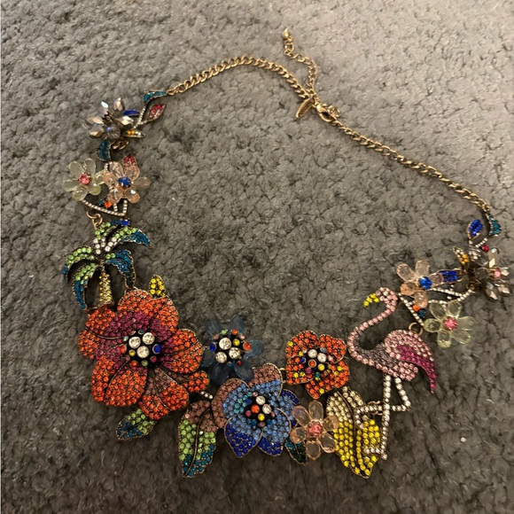 Jewelry - Floral and Flamingo Statement Necklace